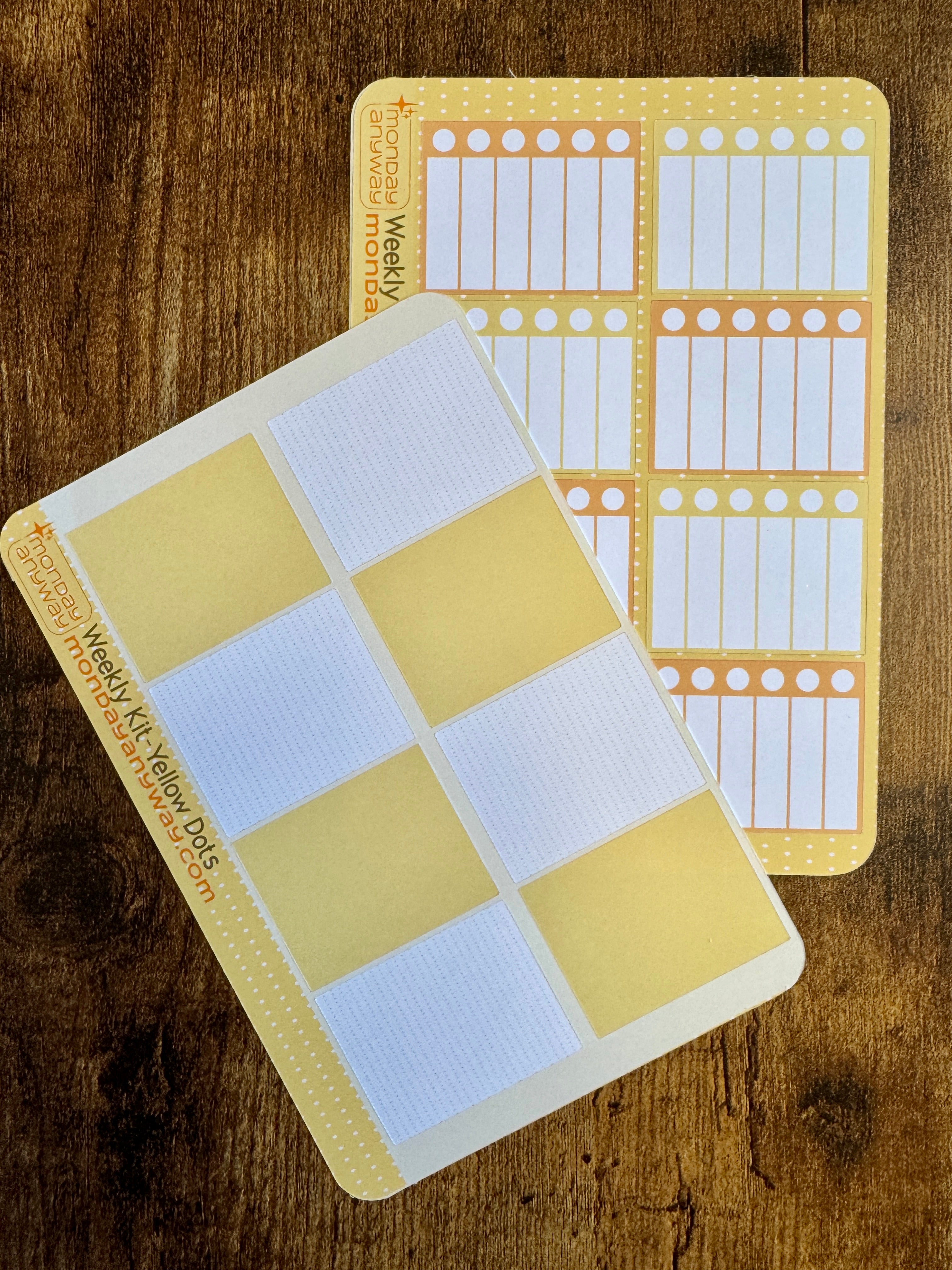 Yellow Dots Weekly Sticker Sheet Kit