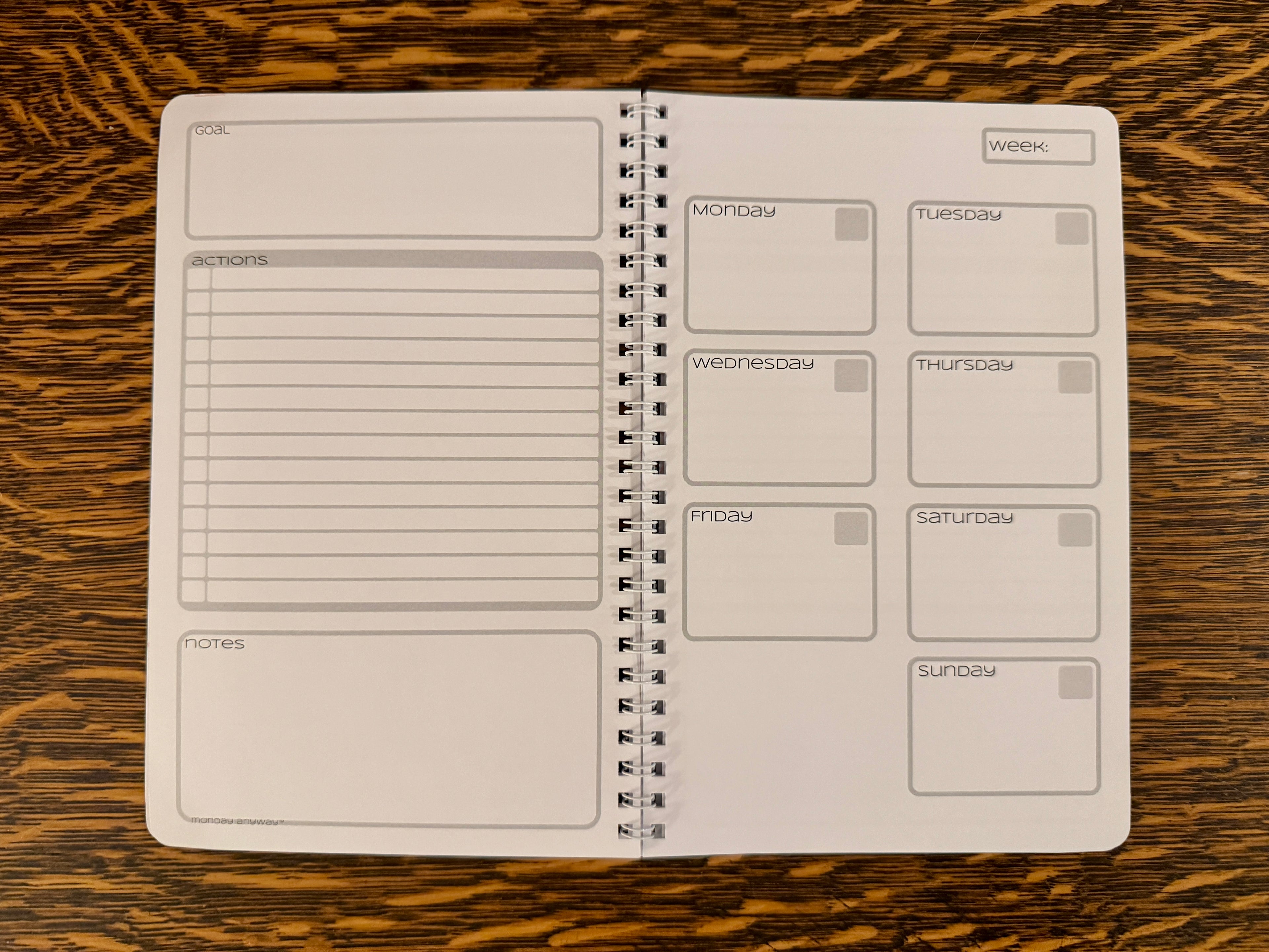 Trademarked Lean 14 weekly layout planner for creatives