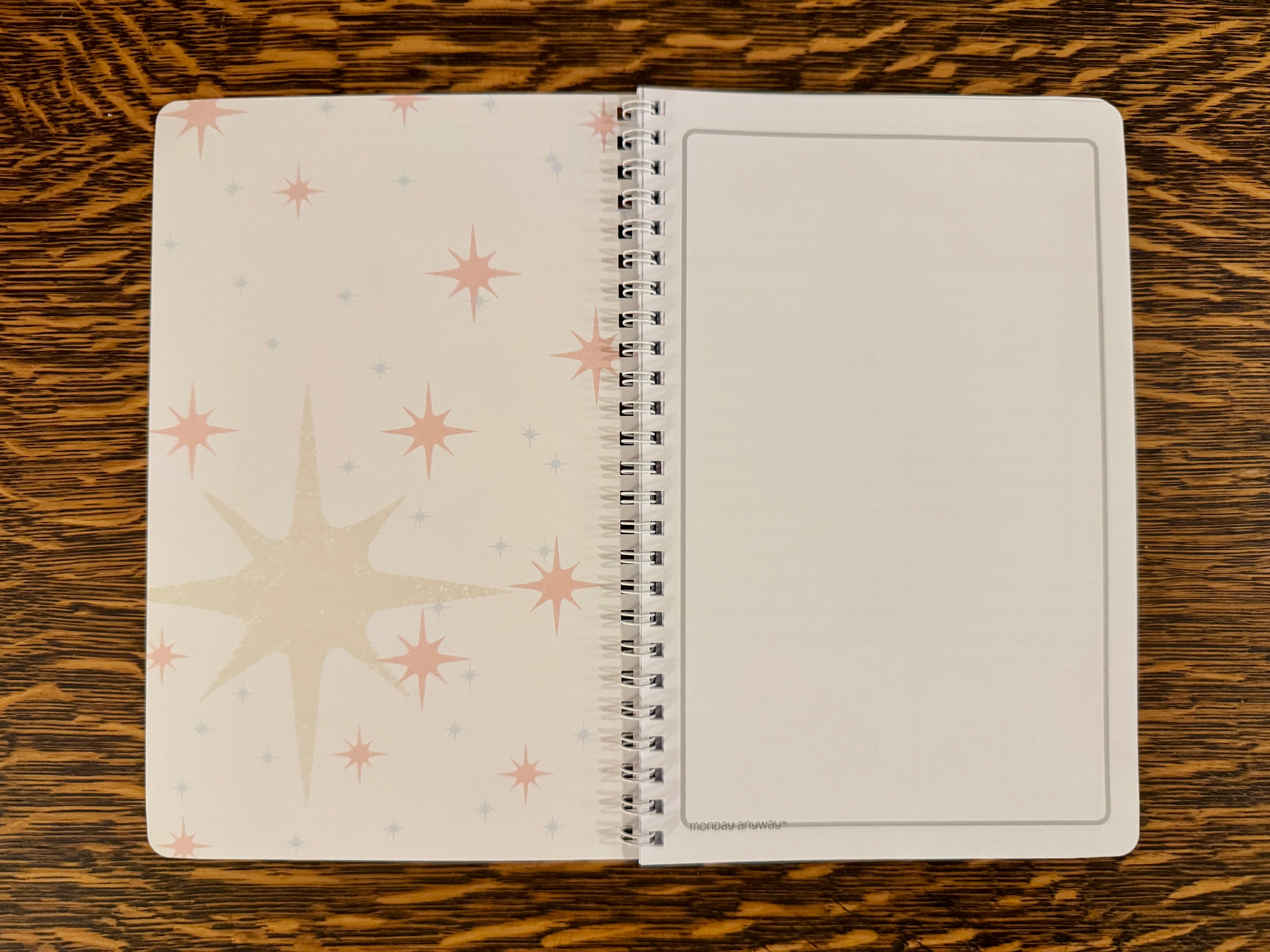 inside blank note page of goals and gratitude journal for creatives