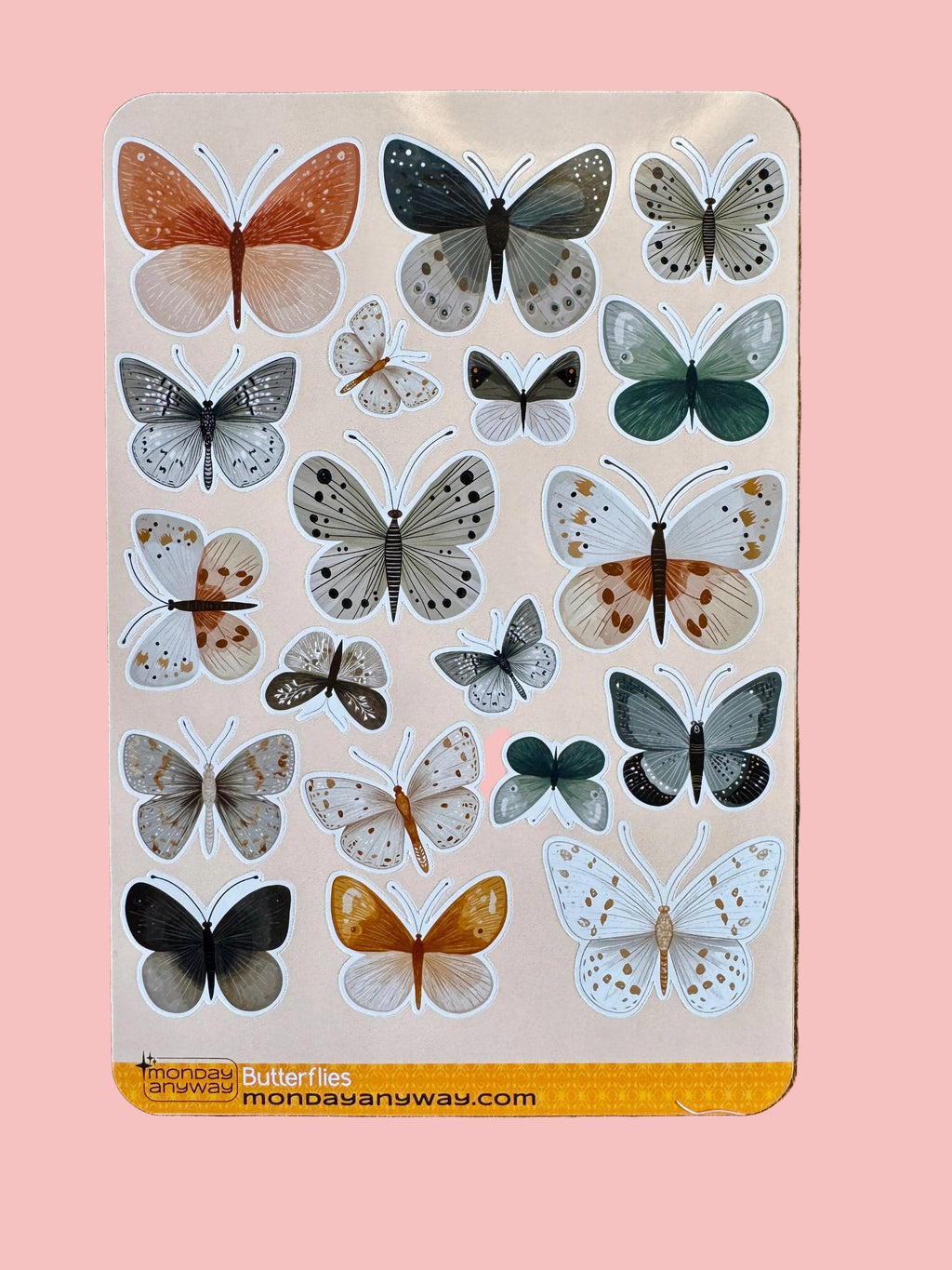 Sheet of butterfly stickers
