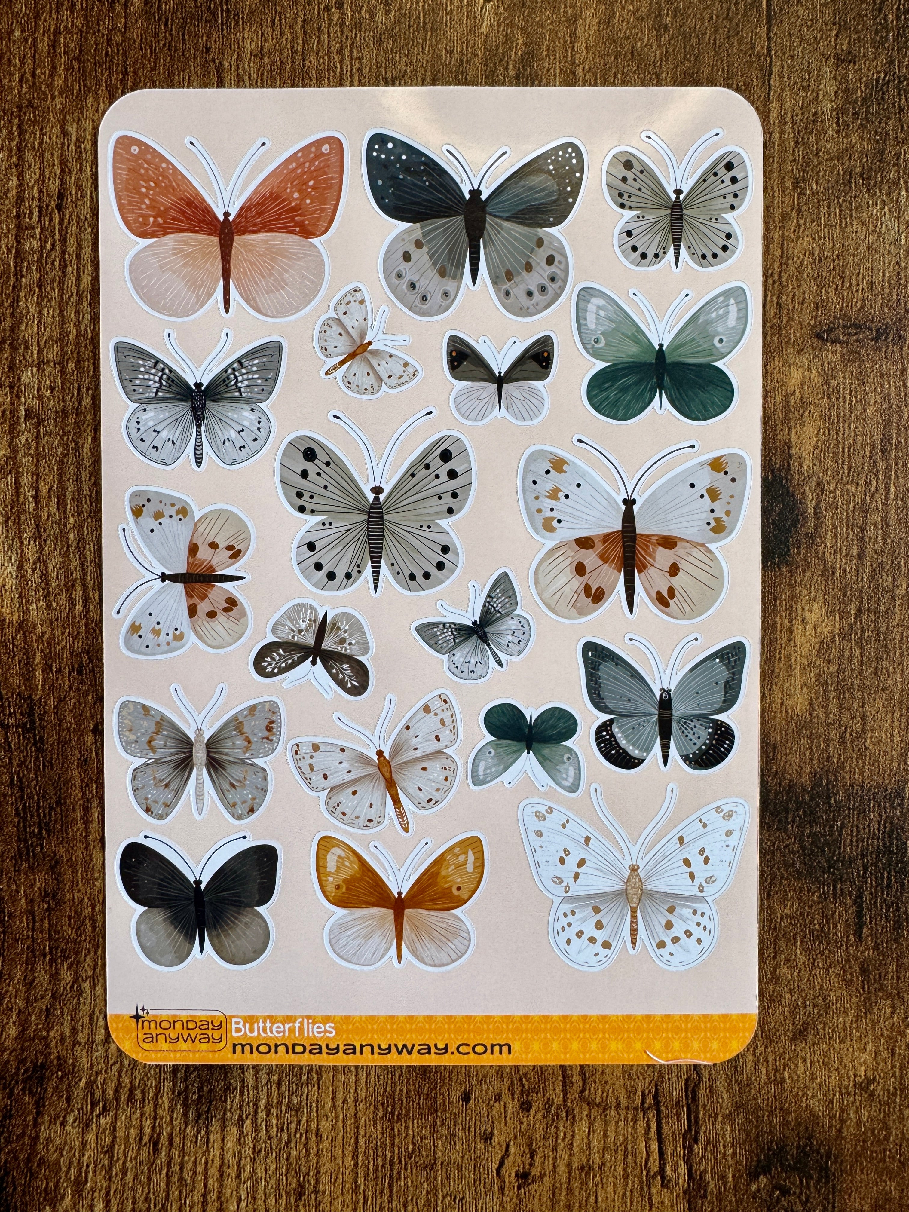 Sheet of butterfly stickers