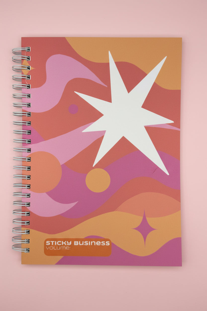 Sticky Business: Pink & Orange Reusable Sticker Book