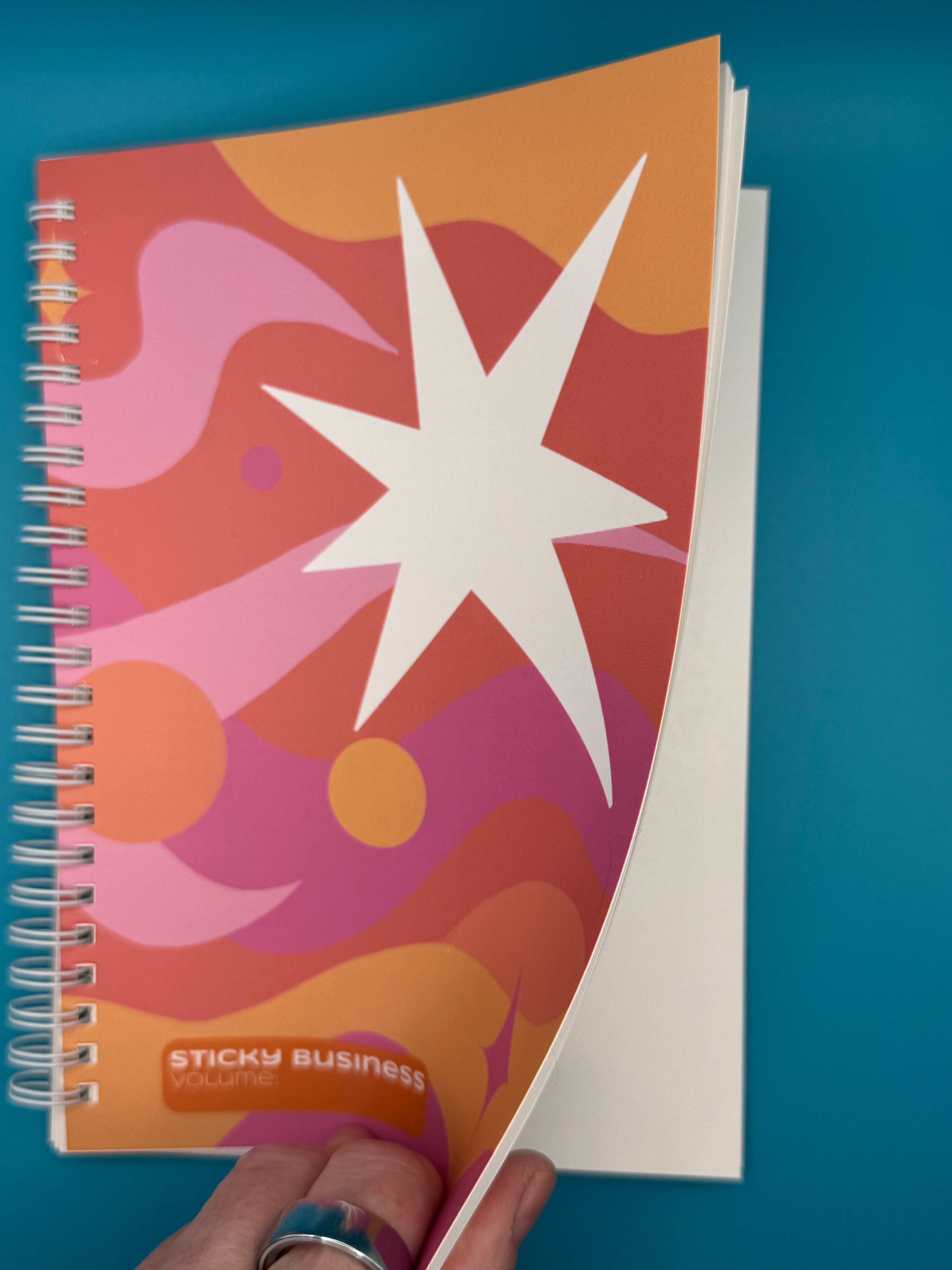 Sticky Business: Pink & Orange Reusable Sticker Book