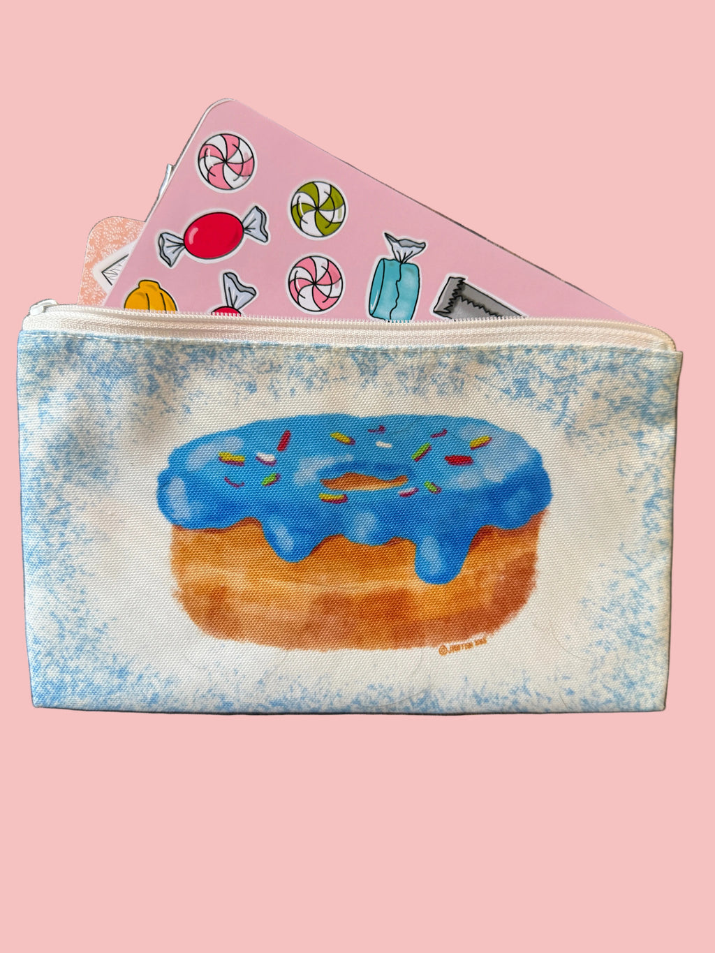 Blue Donut Pencil Pouch | Zipper Pouch | Small Organizer
