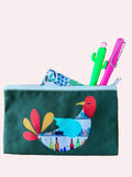 collage art bird and bottles zip case