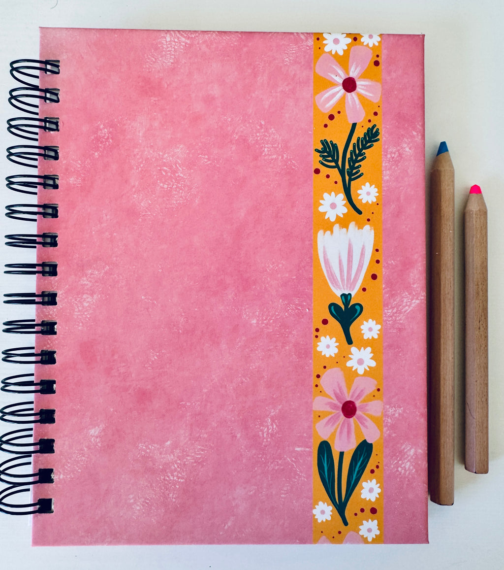 Hardcover Dot Grid Journal | Spiral Bound Notebook with Original Artwork