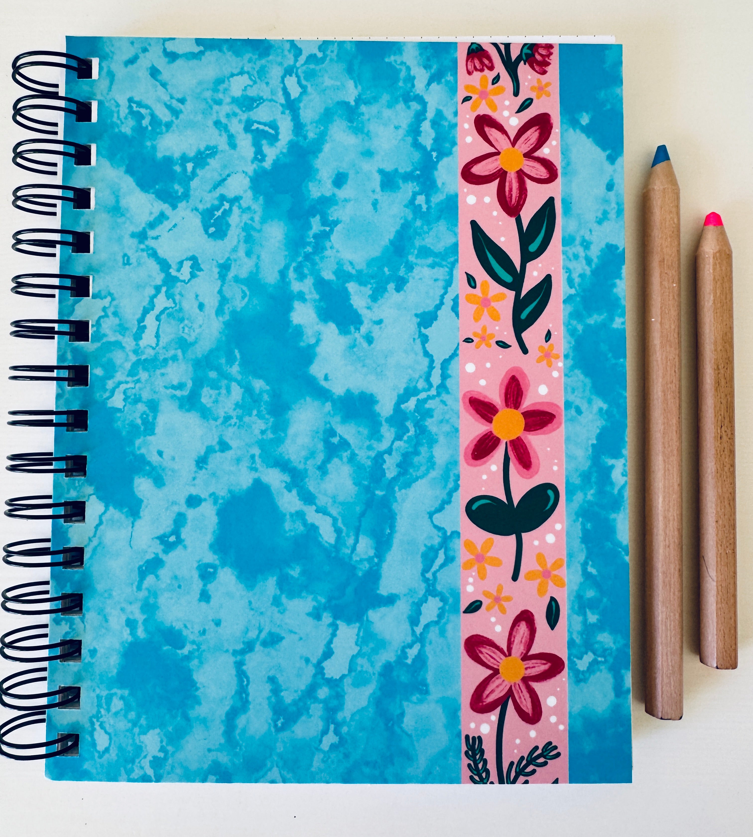 Hardcover Dot Grid Journal | Spiral Bound Notebook with Original Artwork