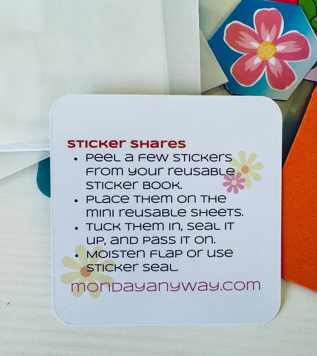 instructions for sticker share envelopes