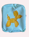Light blue pouch with yellow balloon dog design
