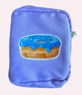 Purple pouch with a donut illustration
