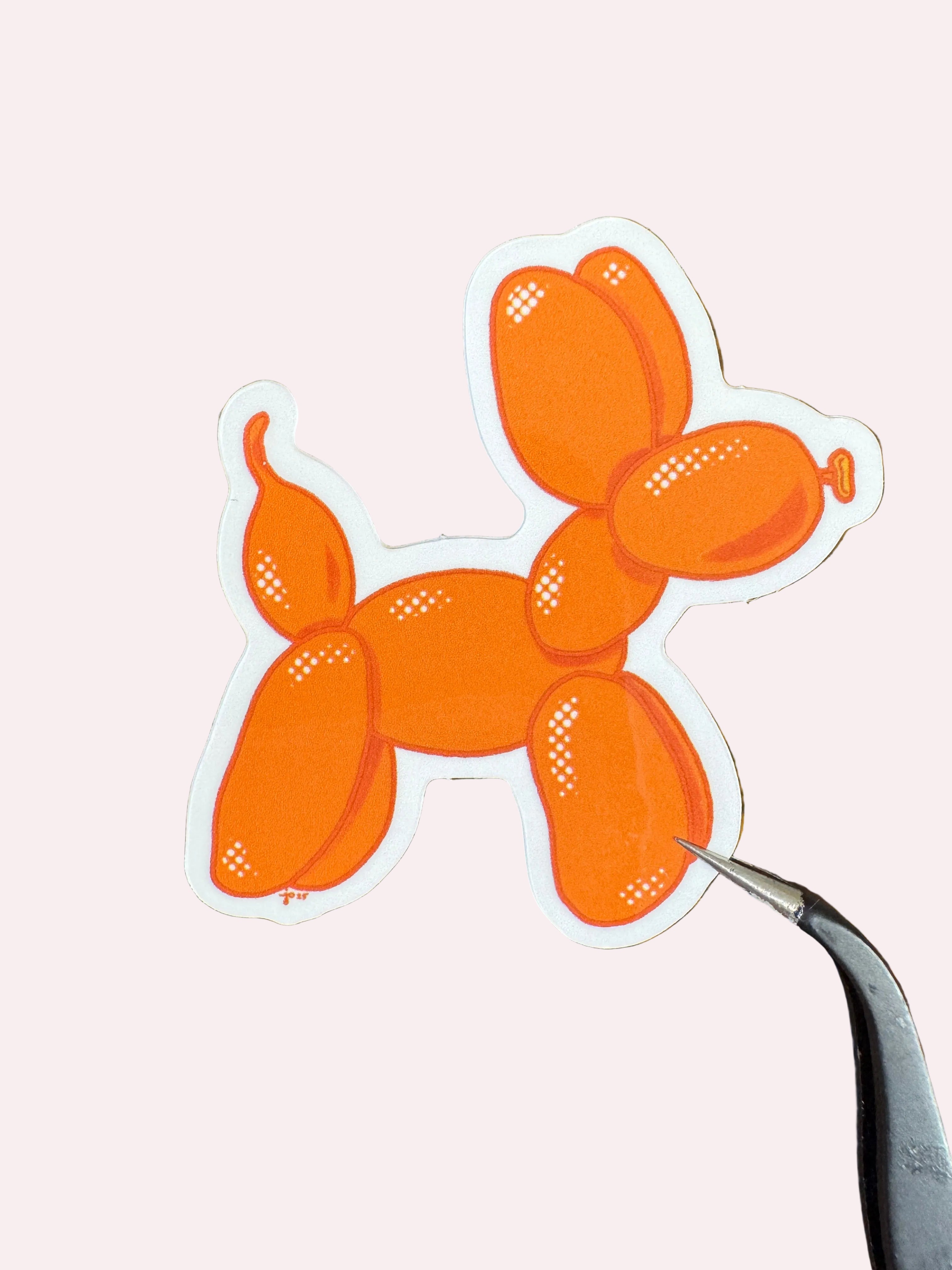 orange balloon dog sticker