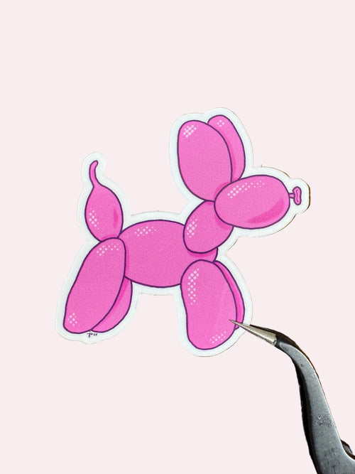 pink balloon dog sticker