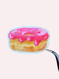 pink frosted donut with sprinkles glossy sticker