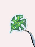 monstera leaf glossy sticker